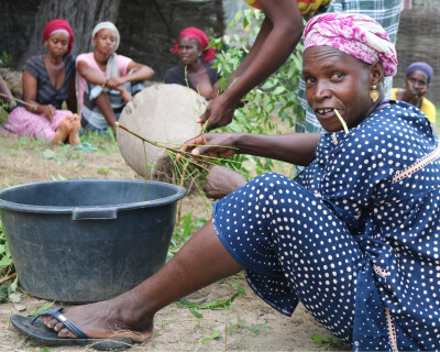 une bénéficiaire de fansoto participe à une école aux champs et apprend à fabriquer du compost orga