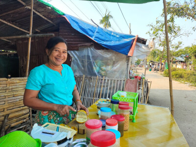 Commerçante bénéficiaire de Sont Oo Tehtwin au Myanmar