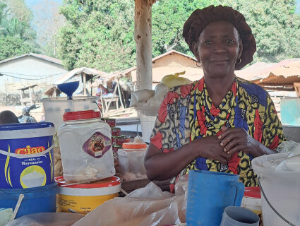 Portrait de Mamadama Sylla, commerçante et bénéficiaire de Wakili en Guinée
