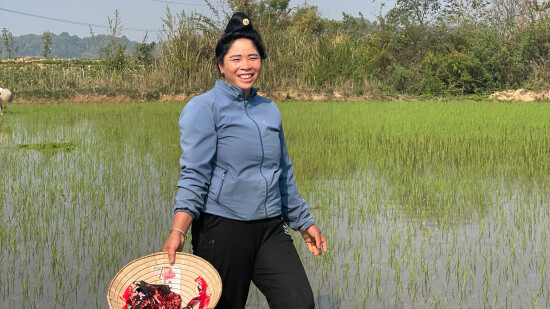 Bénéficiaire de Anh Chi Em dans son champs au Vietnam