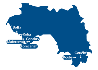 Carte des agences de Wakili en Guinée