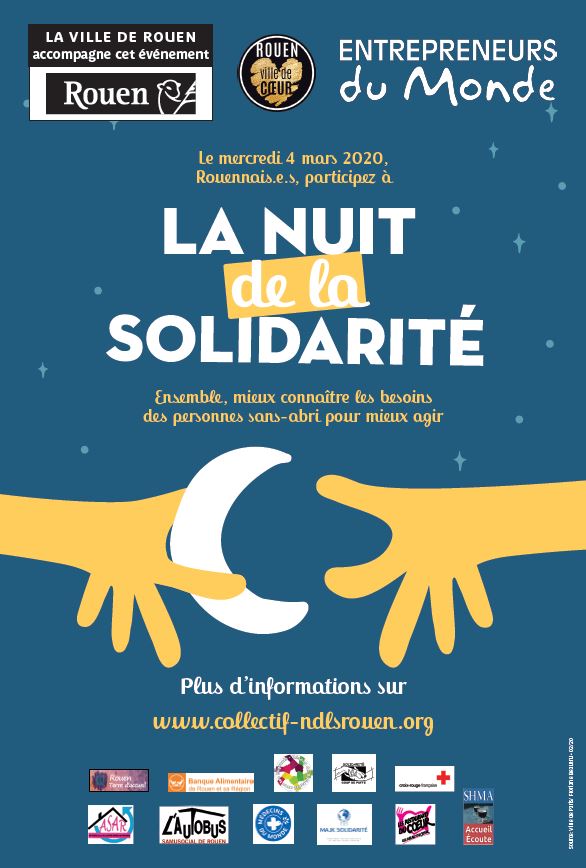 Affiche Nuit de la Solidarité 2020 Rouen